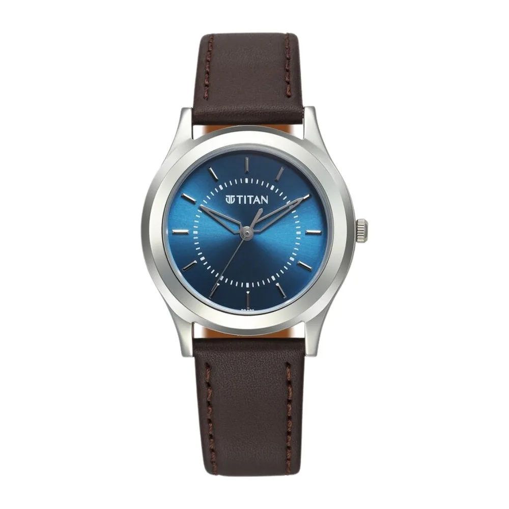 Titan Karishma Zing Quartz 1648SL01 Analog Blue Dial Leather Strap Watch for Men Titan Karishma Zing Quartz 1648SL01 Analog Blue Dial Leather Strap Watch for Men