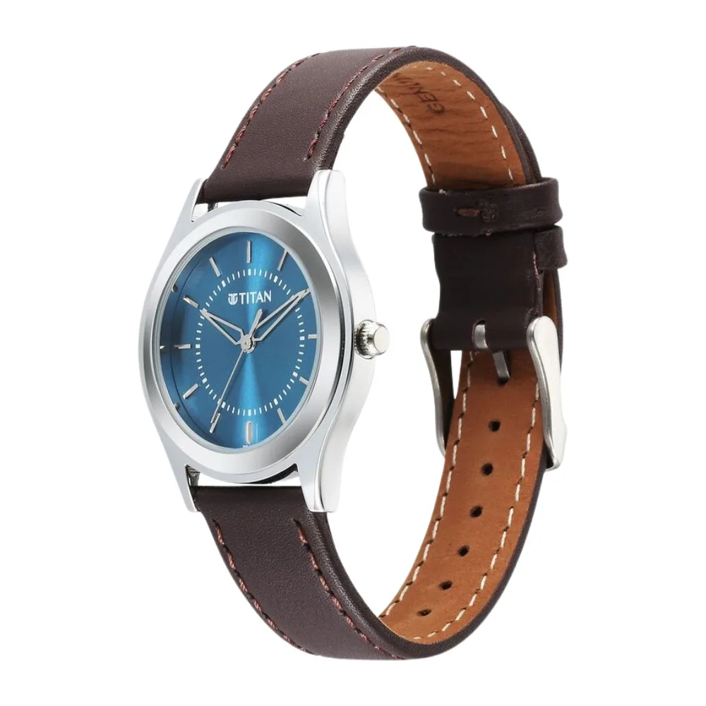 Titan Karishma Zing Quartz 1648SL01 Analog Blue Dial Leather Strap Watch for Men Titan Karishma Zing Quartz 1648SL01 Analog Blue Dial Leather Strap Watch for Men