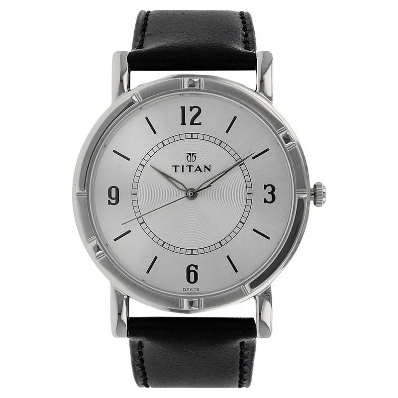 Titan Quartz Analog Silver Dial Leather Strap Watch for Men - NN1639SL03 Titan Quartz Analog Silver Dial Leather Strap Watch for Men - NN1639SL03