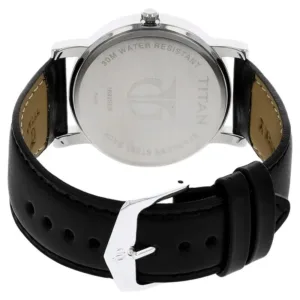 Titan Quartz Analog Silver Dial Leather Strap Watch for Men - NN1639SL03