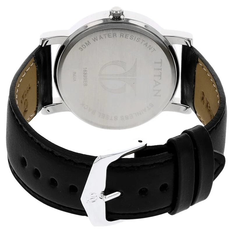 Titan Quartz Analog Silver Dial Leather Strap Watch for Men – NN1639SL03 Titan Quartz Analog Silver Dial Leather Strap Watch for Men - NN1639SL03