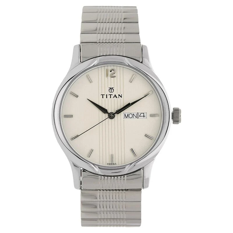 Titan Quartz NS1580SM03 Analog Silver Dial Stainless Steel Strap Watch for Men Titan Quartz NS1580SM03 Analog Silver Dial Stainless Steel Strap Watch for Men