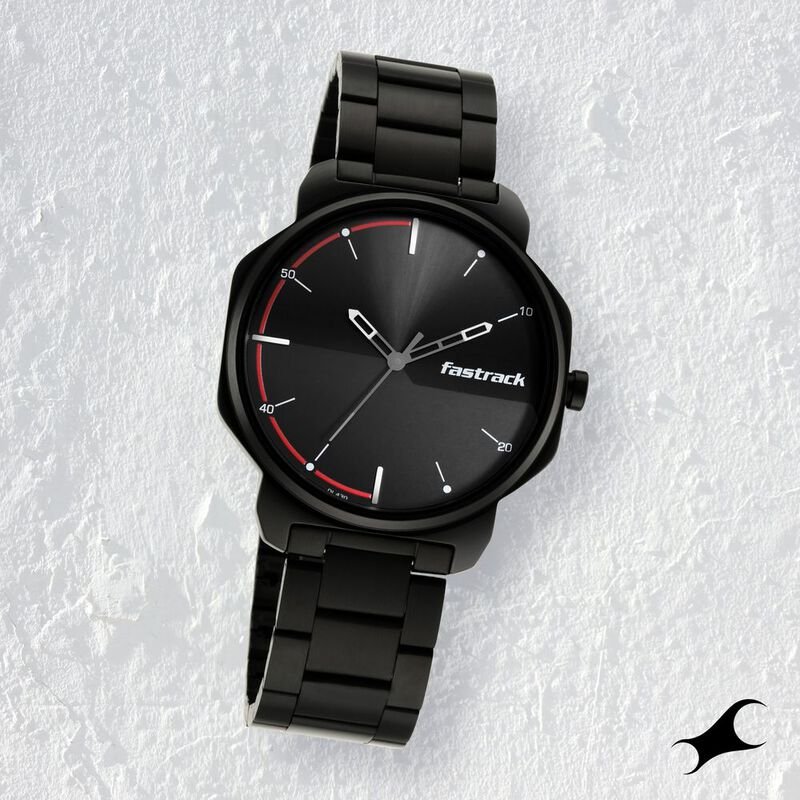 Fastrack NS3254NM01 Stunners Quartz Analog Black Dial Metal Strap Watch Fastrack NS3254NM01 Stunners Quartz Analog Black Dial Metal Strap Watch