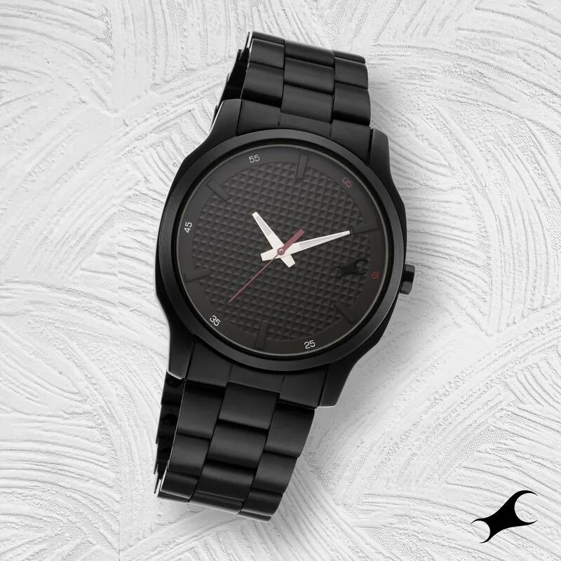 Fastrack NR3255NM01 Stunners Quartz Analog Black Dial Metal Strap Watch Fastrack NR3255NM01 Stunners Quartz Analog Black Dial Metal Strap Watch