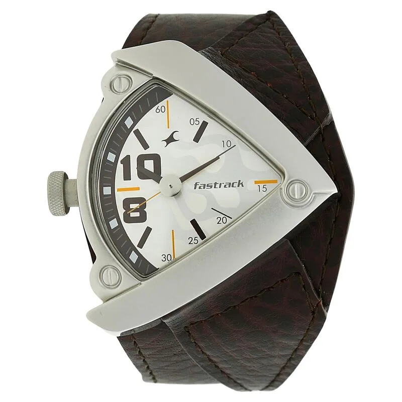 Fastrack NS3022SL01 Quartz Analog White Dial Leather Strap Watch Fastrack NS3022SL01 Quartz Analog White Dial Leather Strap Watch