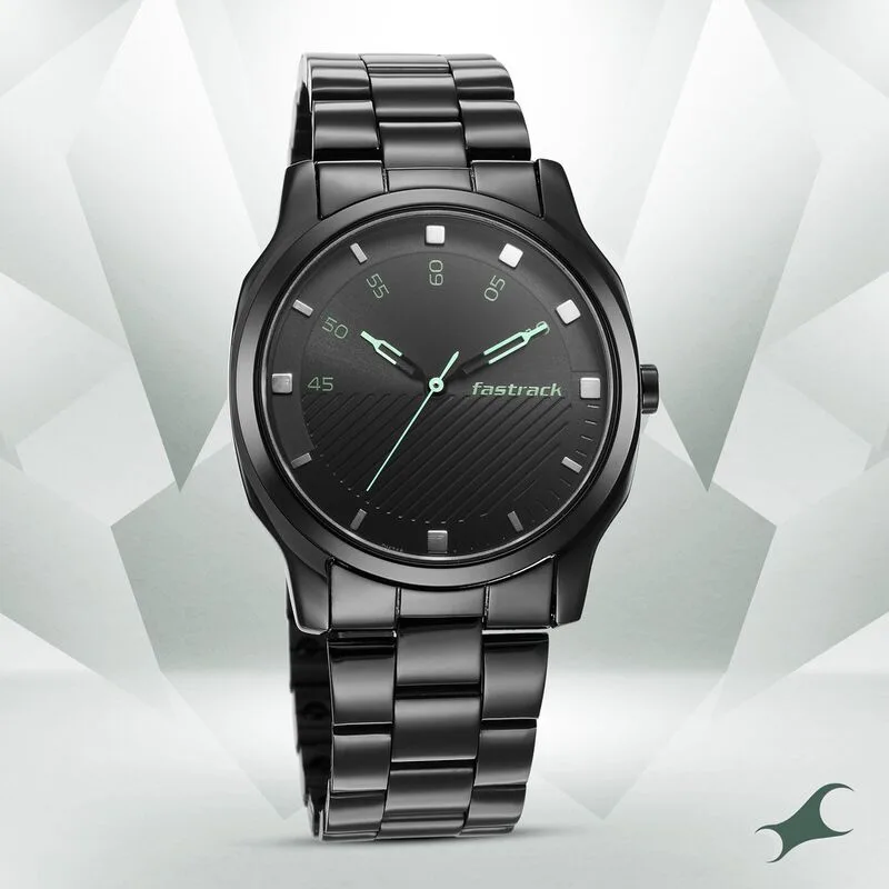 Fastrack NS3255NM02 Stunners Quartz Analog Black Dial Stainless Steel Strap Watch Fastrack NS3255NM02 Stunners Quartz Analog Black Dial Stainless Steel Strap Watch
