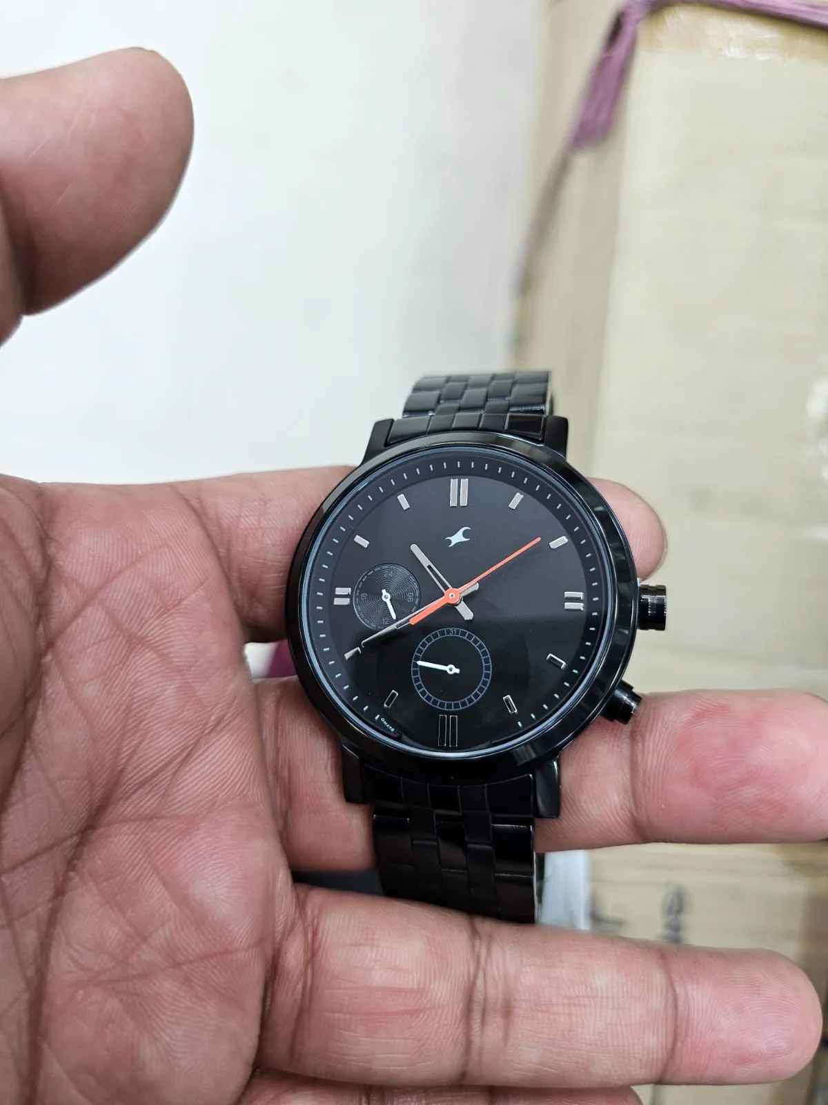 Fastrack NS3287NM01 Tick Tock Quartz Multifunction Black Dial Metal Strap Watch Fastrack NS3287NM01 Tick Tock Quartz Multifunction Black Dial Metal Strap Watch
