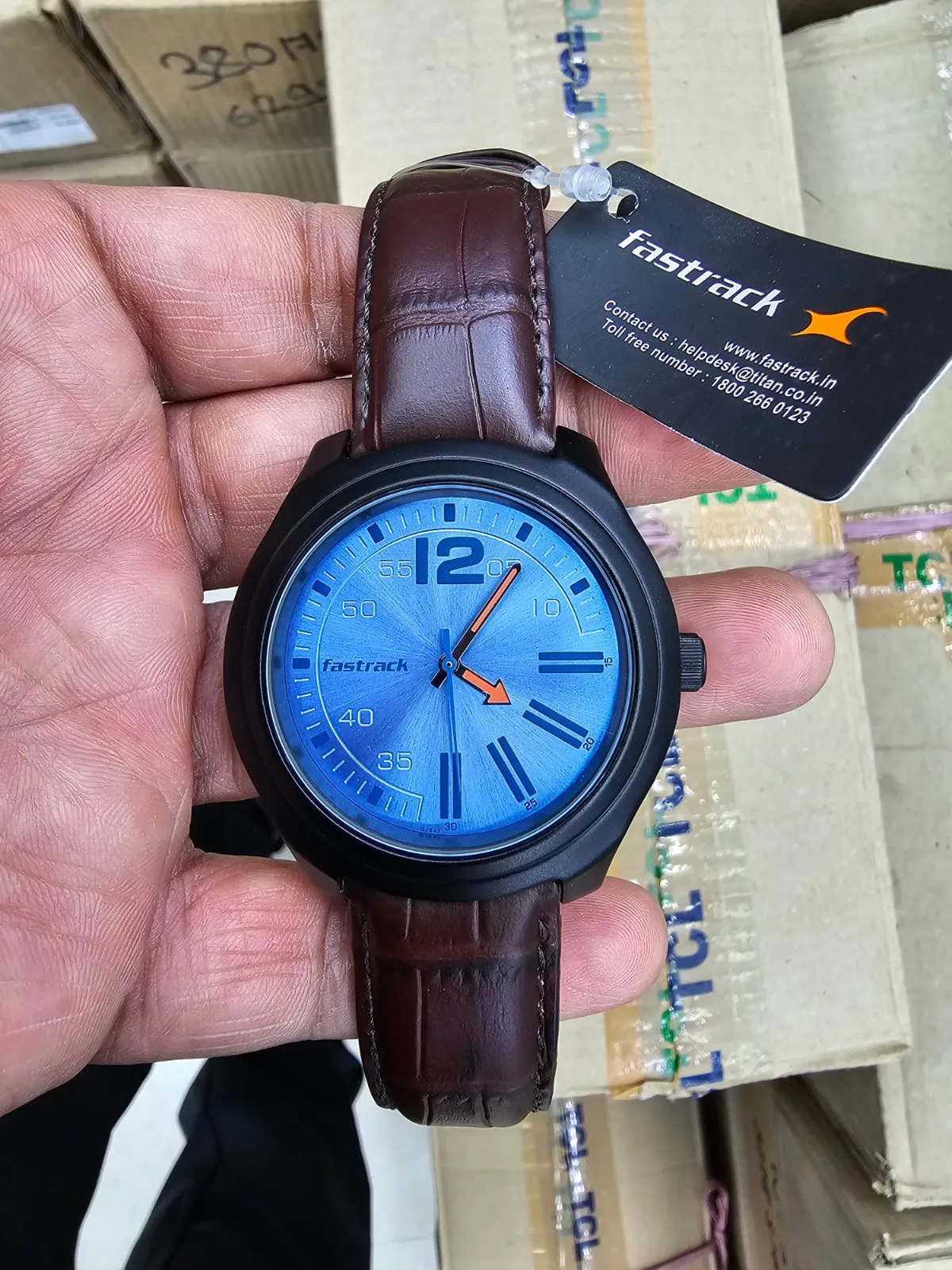 Fastrack NP3198AL02 Road Trip Quartz Analog Blue Dial Leather Strap Watch Fastrack NP3198AL02 Road Trip Quartz Analog Blue Dial Leather Strap Watch