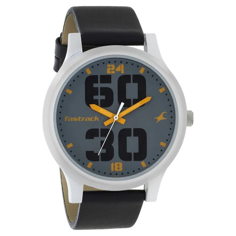 Fastrack NR38051SL03 Bold Quartz Analog Grey Dial Leather Strap Watch Fastrack NR38051SL03 Bold Quartz Analog Grey Dial Leather Strap Watch