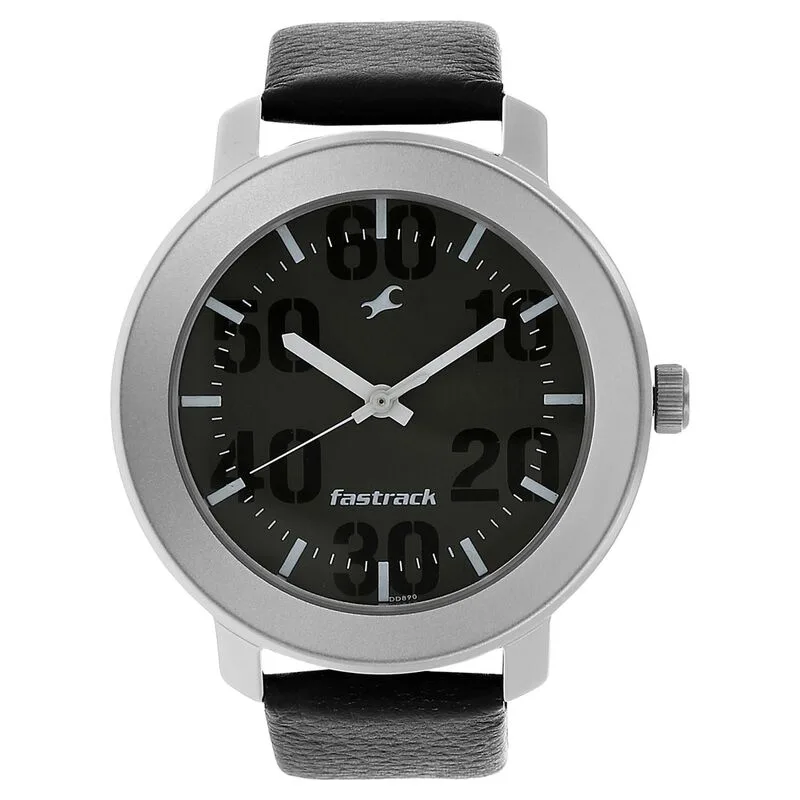 Fastrack NR3121SL02 Quartz Analog Grey Dial Leather Strap Watch Fastrack NR3121SL02 Quartz Analog Grey Dial Leather Strap Watch