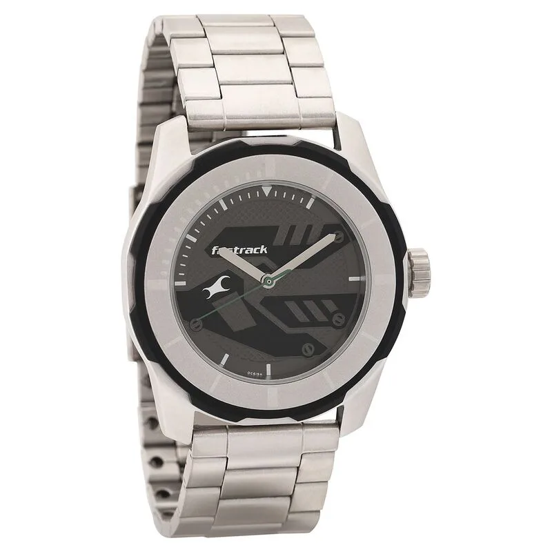 Fastrack NP3099SM04 Quartz Analog Black Dial Stainless Steel Strap Watch Fastrack NP3099SM04 Quartz Analog Black Dial Stainless Steel Strap Watch