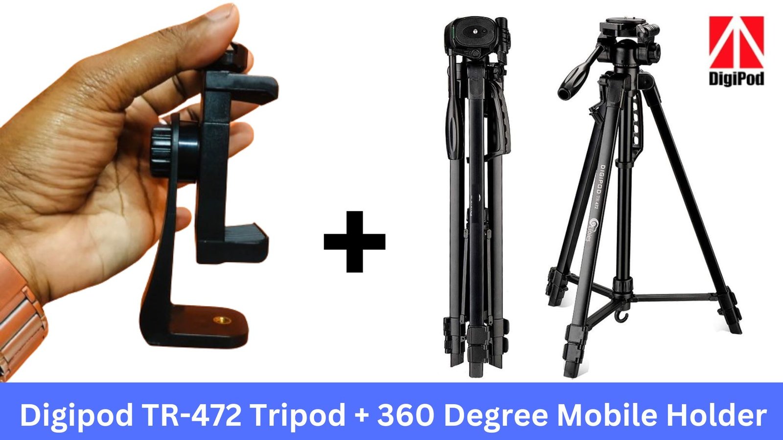 Digipod TR-472 Tripod (5.8 Feet) & 360 Degree Mobile Holder Combo Digipod TR-472 Tripod (5.8 Feet) & 360 Degree Mobile Holder Combo