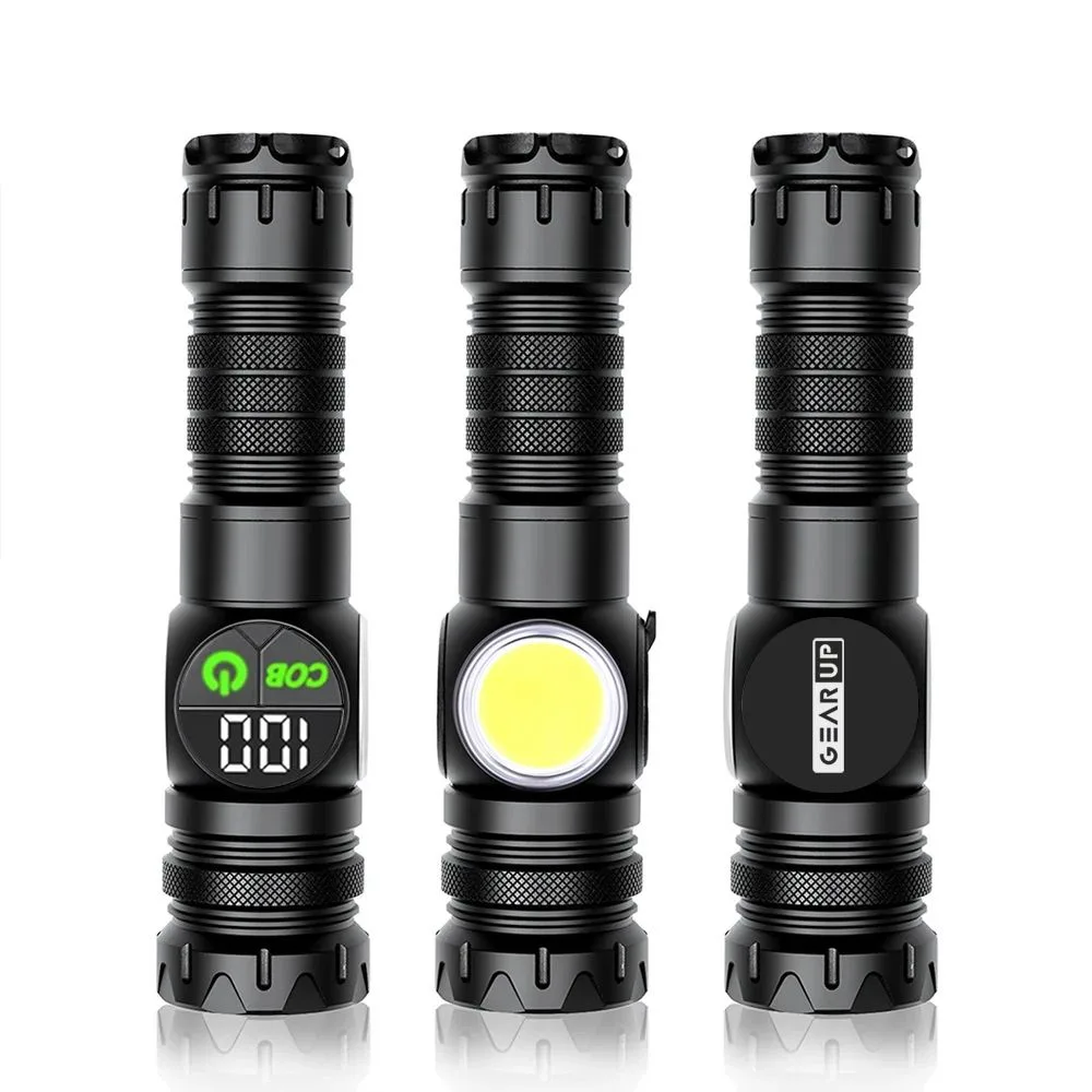 GearUP K60 Rechargeable Flashlight 10W COB + LED Torchlight GearUP K60 Rechargeable Flashlight 10W COB + LED Torchlight