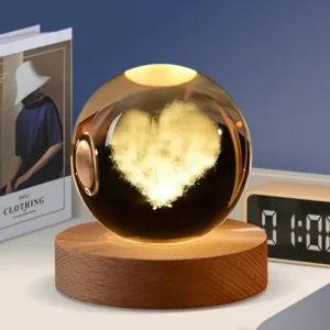 3D Crystal Ball - Cloud Love Shape