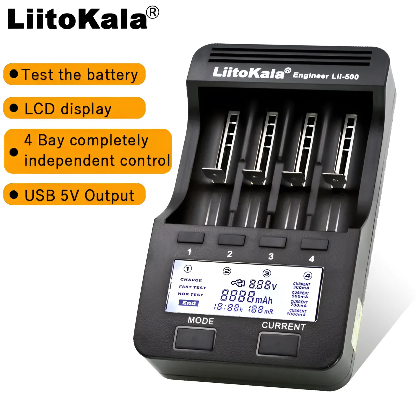 Liitokala Engineer Lii-500 4-Slot LCD Smart Universal Battery Tester Charger Liitokala Engineer Lii-500 4-Slot LCD Smart Universal Battery Tester Charger