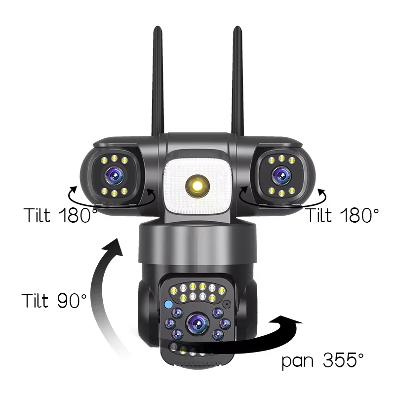 V380 PRO 3 Lens CCTV Outdoor Waterproof Night Vision PTZ Camera (4G+LAN) V380 PRO 3 Lens CCTV Outdoor Waterproof Night Vision PTZ Camera (4G+LAN)
