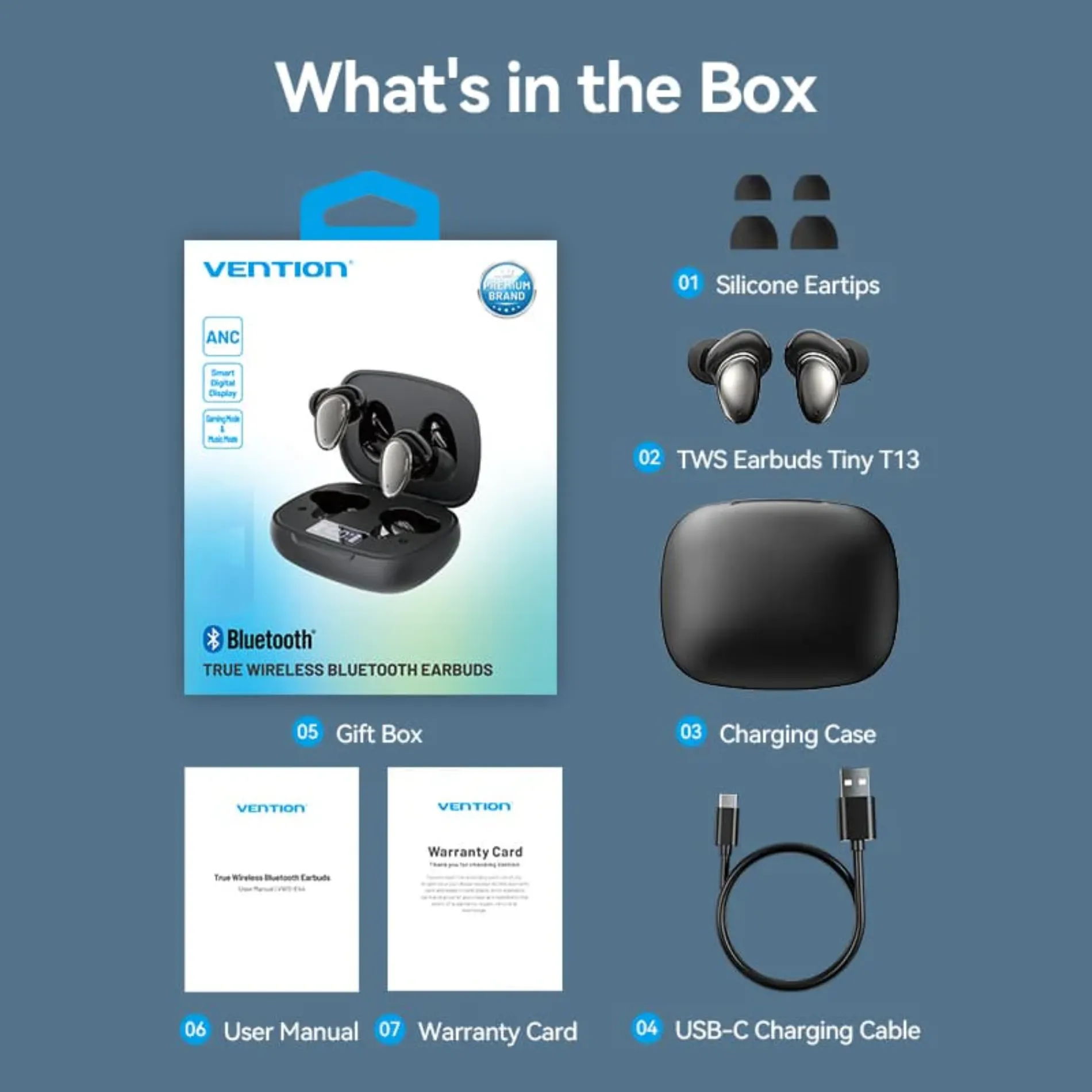 Vention NBNB0 Tiny T13 Wireless Bluetooth Earbuds – Black Vention NBNB0 Tiny T13 Wireless Bluetooth Earbuds - Black