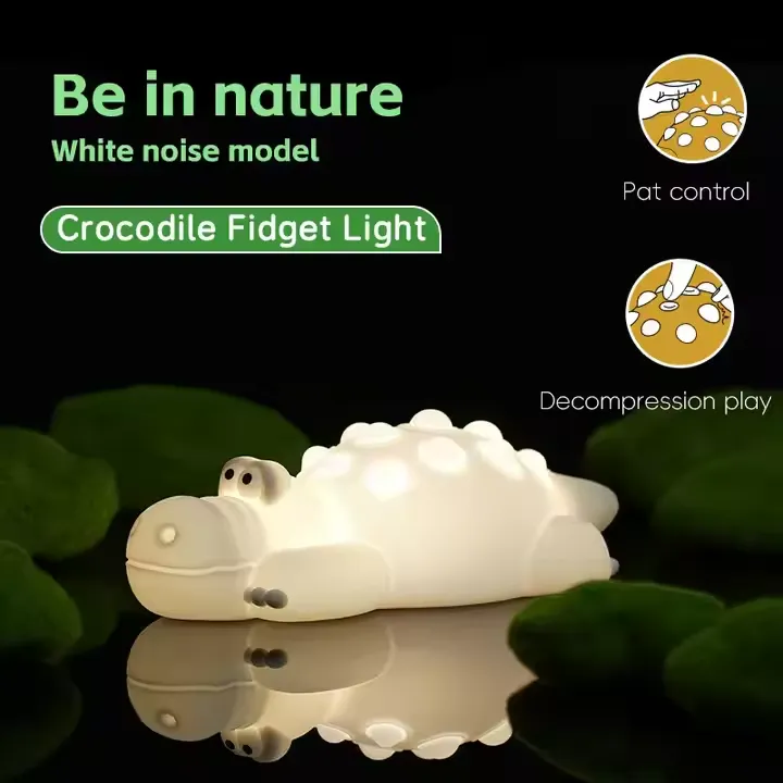 7 Color Crocodile Shape Silicone Night Light Toy for Kids 7 Color Crocodile Shape Silicone Night Light Toy for Kids