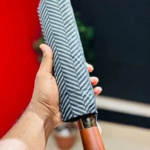 Premium 12-Ribs Automatic Open/Close Wooden colour Handle Umbrella