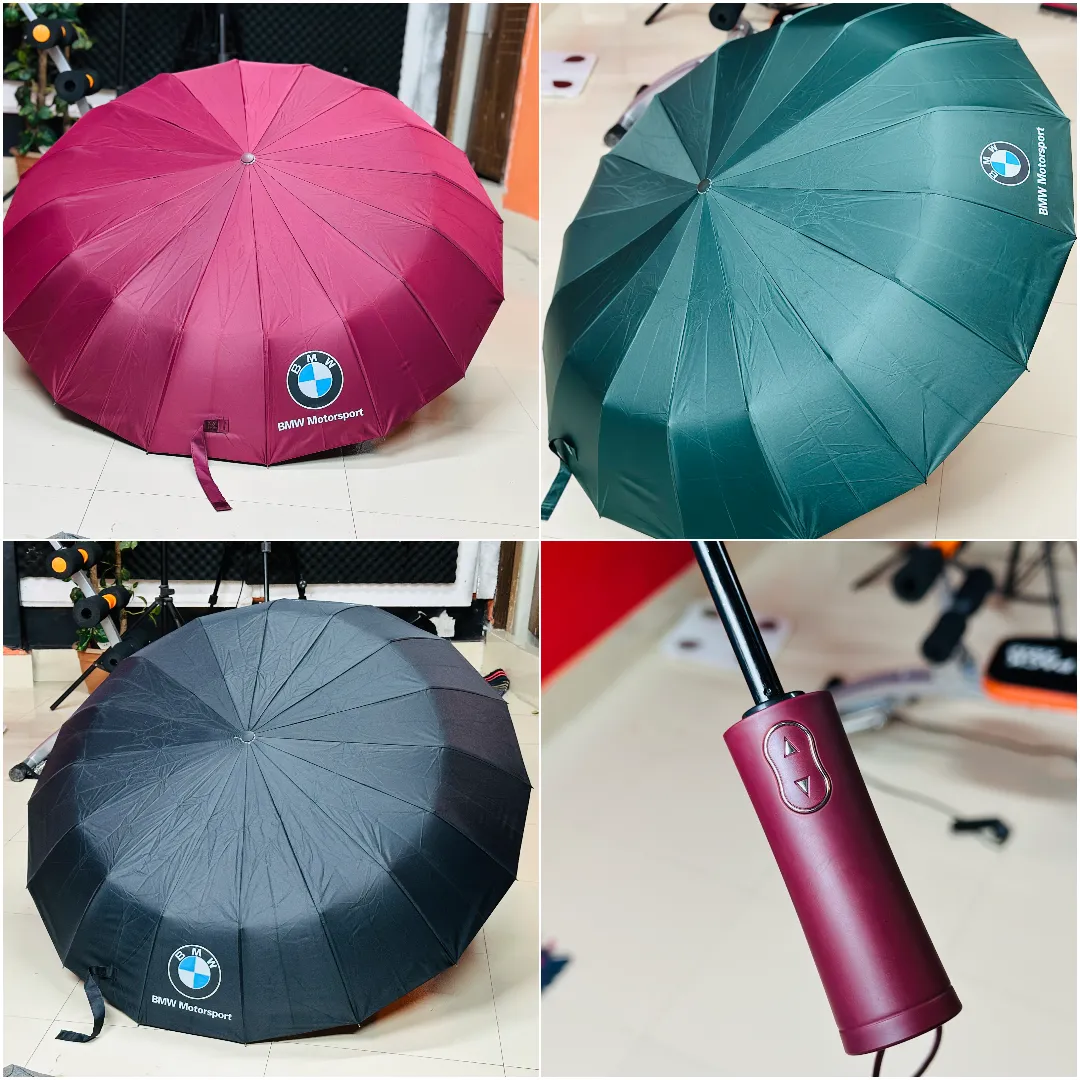BMW 16 Ribs Automatic Open and Close Compact Umbrella - Random Color BMW 16 Ribs Automatic Open and Close Compact Umbrella - Random Color