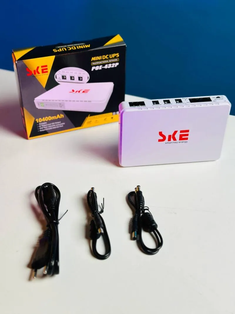 SKE POE 432P Mini DC UPS 25Watt 5v 9v 12v & PoE support 15/24v - 10400MAH SKE POE 432P Mini DC UPS 25Watt 5v 9v 12v & PoE support 15/24v - 10400MAH