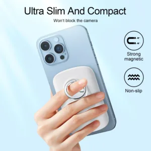 Joyroom JR-W030 20W 6000mAh Magnetic Wireless Power Bank with Ring Holder- Black Color