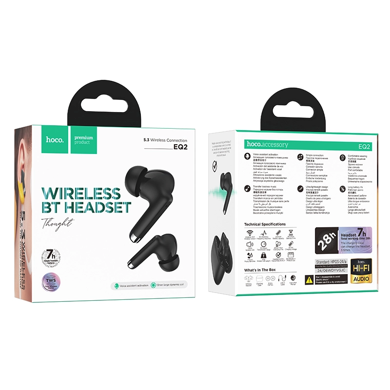 Hoco EQ2 True Wireless Bluetooth Earbuds Hoco EQ2 True Wireless Bluetooth Earbuds