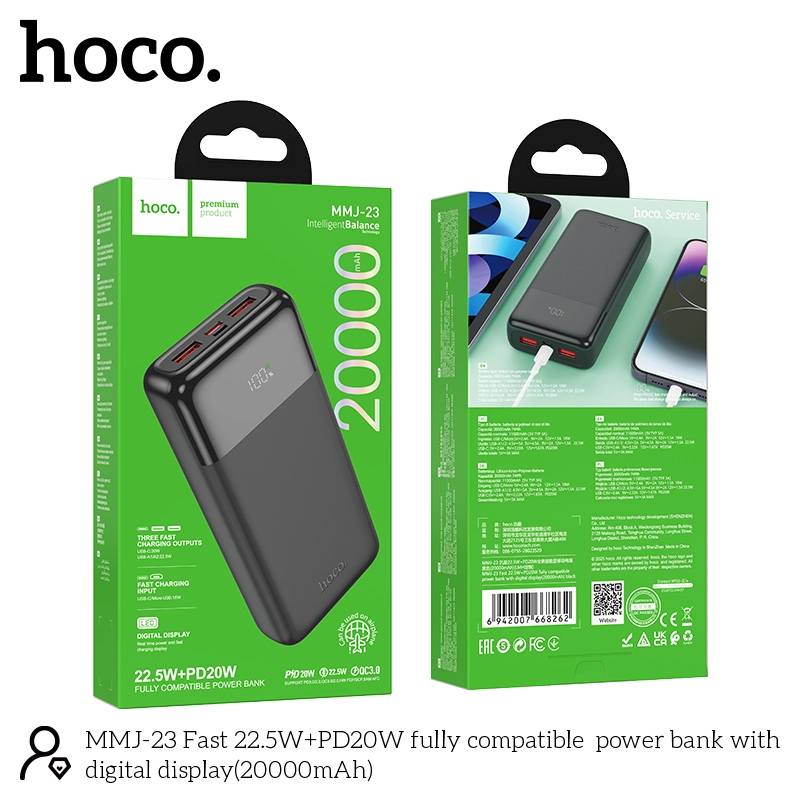 Hoco MMJ23 Resolute 22.5W Fast Charging Power Bank – 20000mAh Hoco MMJ23 Resolute 22.5W Fast Charging Power Bank - 20000mAh