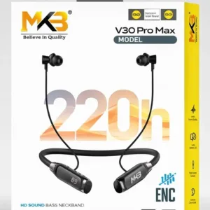 MKB V30 Pro Max ENC Wireless Neckband – 220-Hour Standby