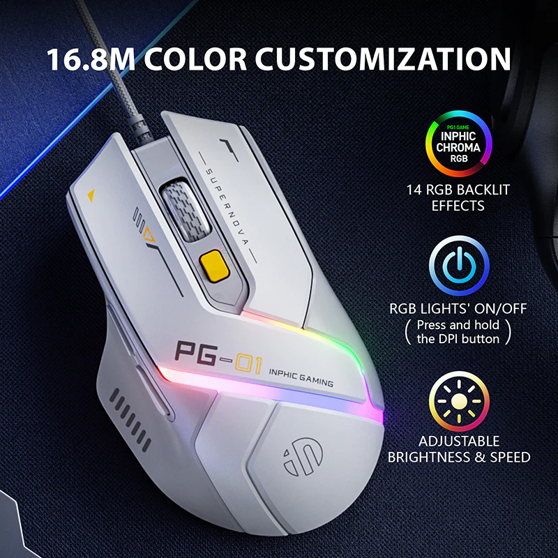Inphic PG1 Wired and RGB Gaming Mouse Inphic PG1 Wired and RGB Gaming Mouse