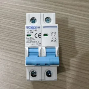 TOMZN 2P DC Circuit Breaker 20A- 12V-1000V Wide RangeDC MCB for PV System (TOMZN TOB7Z-63)