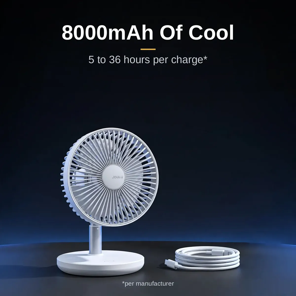 JISULIFE FA13P 8000mAh battery with 5 to 36 hours per charge