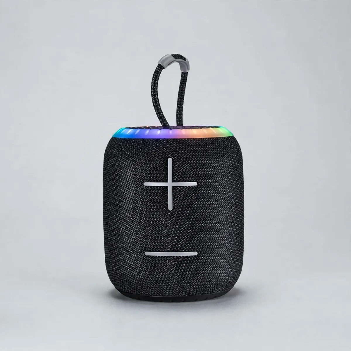 Awei Y526 front studio view with silver volume buttons and RGB ring