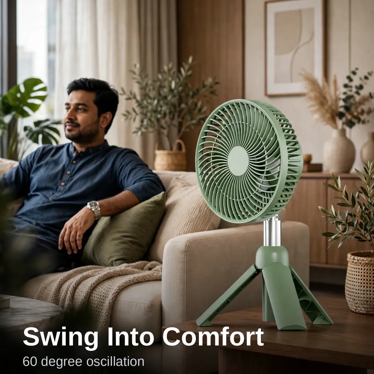 Xiaomi AISOLOVE F5 Pro in a living room, page lists no box contents