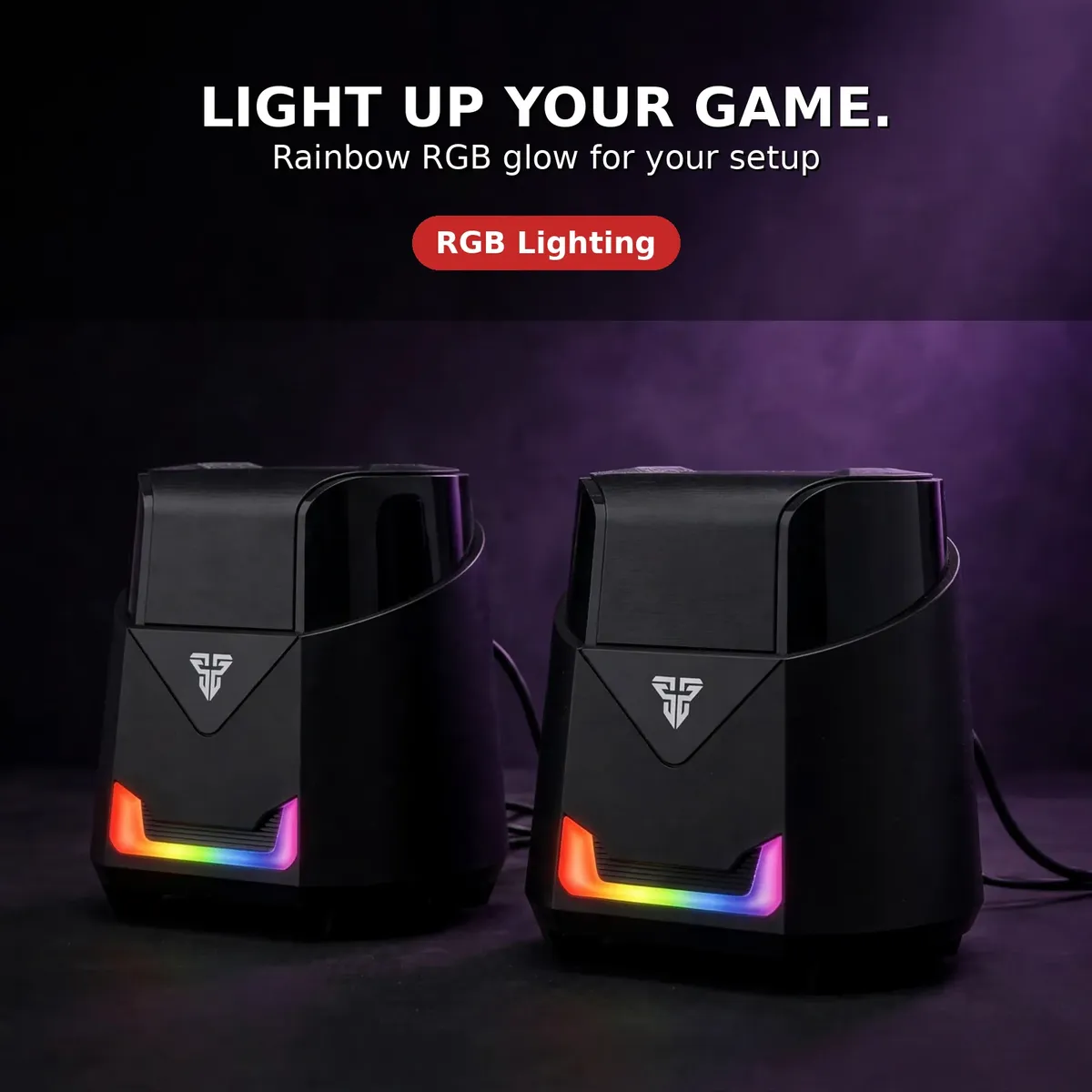 Fantech GS205 light up your game card showing rainbow RGB glow