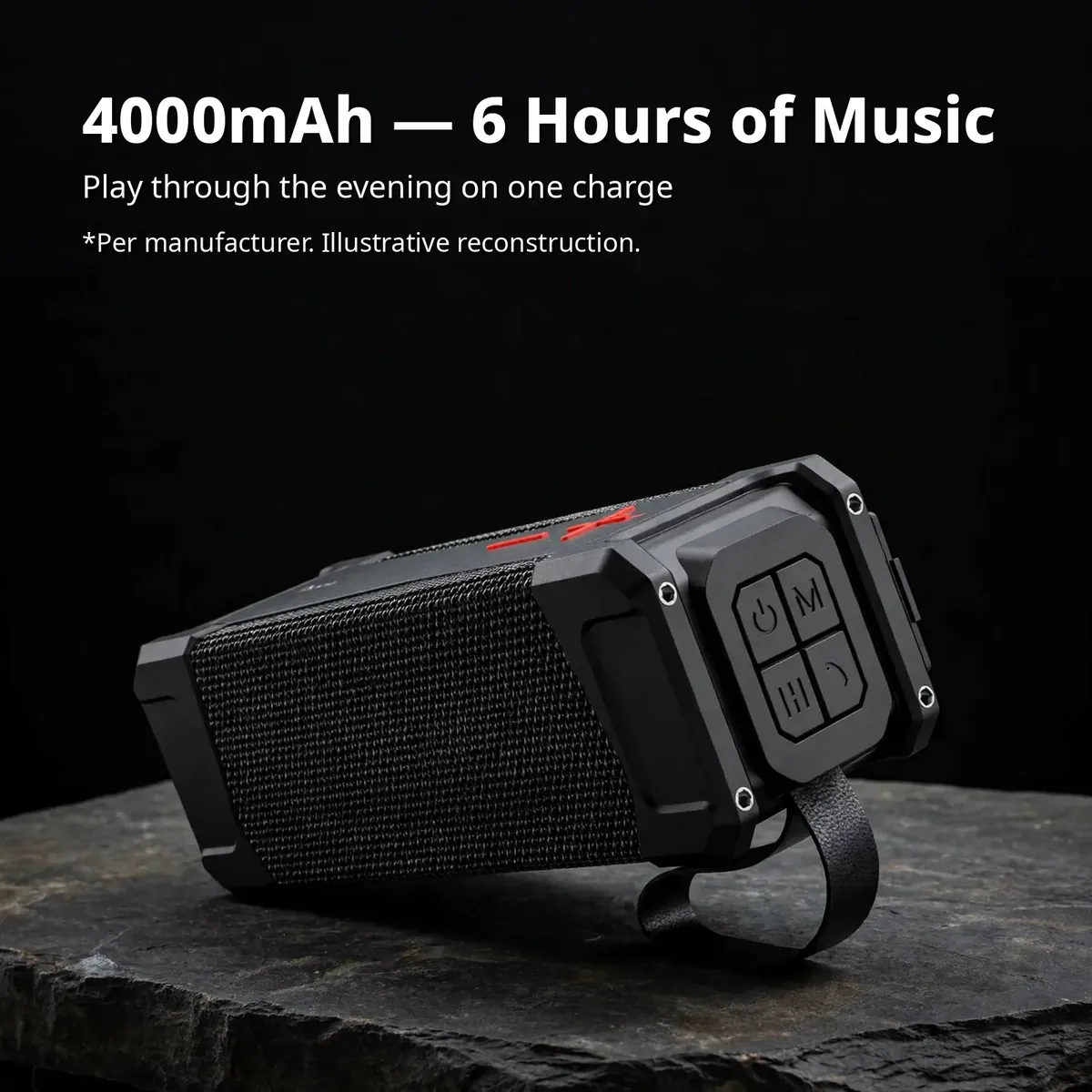 Hoco HC6 battery card — 4000mAh, 6 Hours of Music. Play through the evening on one charge. Per manufacturer.