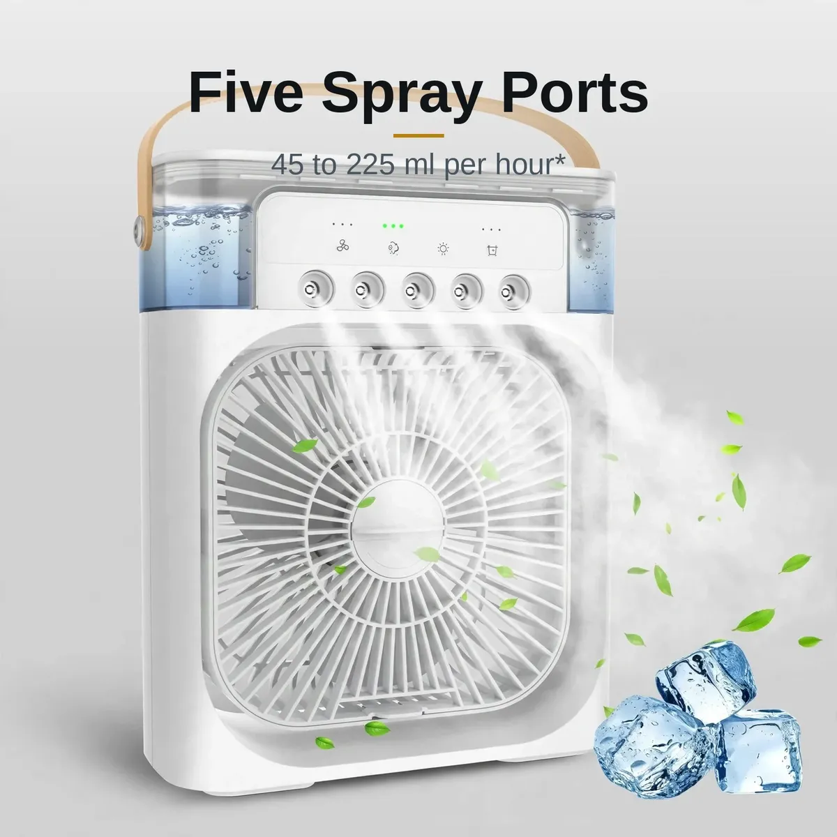 GearUP air cooler five mist spray ports close-up