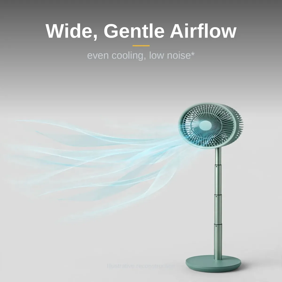 Xiaomi AISOLOVE F5 Pro Max wide gentle airflow diagram