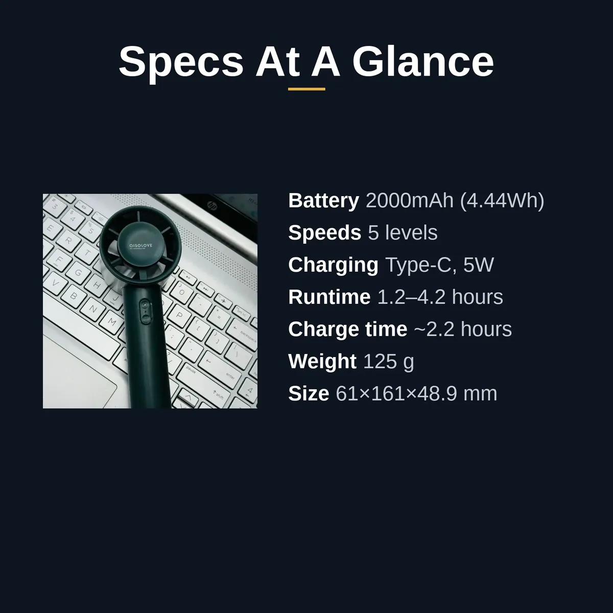 Xiaomi AISOLOVE F01 technical specifications summary card