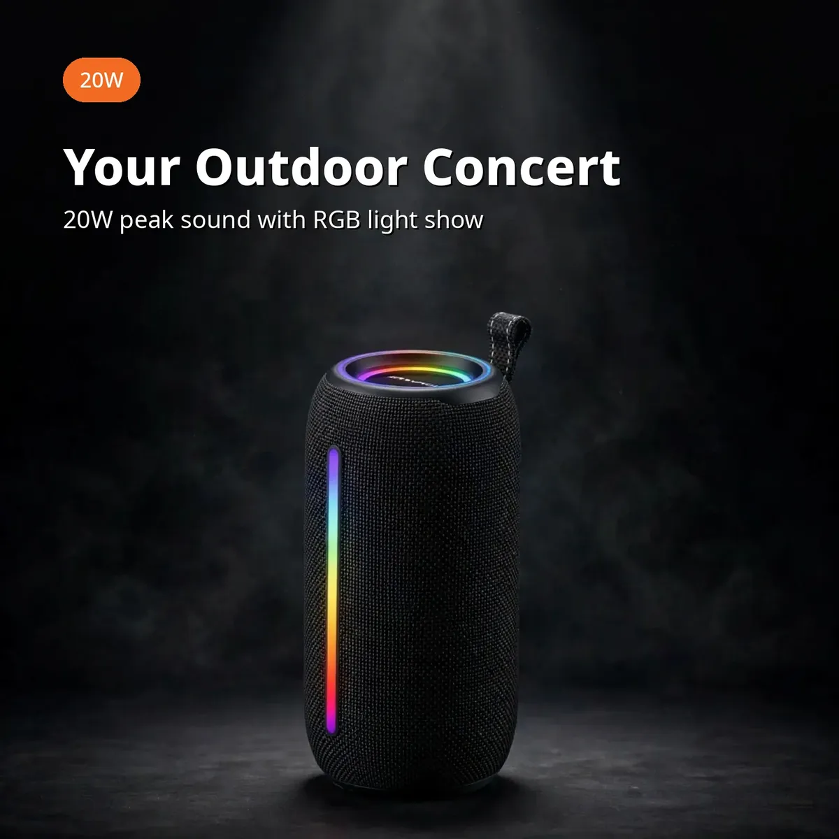 Awei Y788 promo card showing the speaker as an outdoor concert with 20W badge