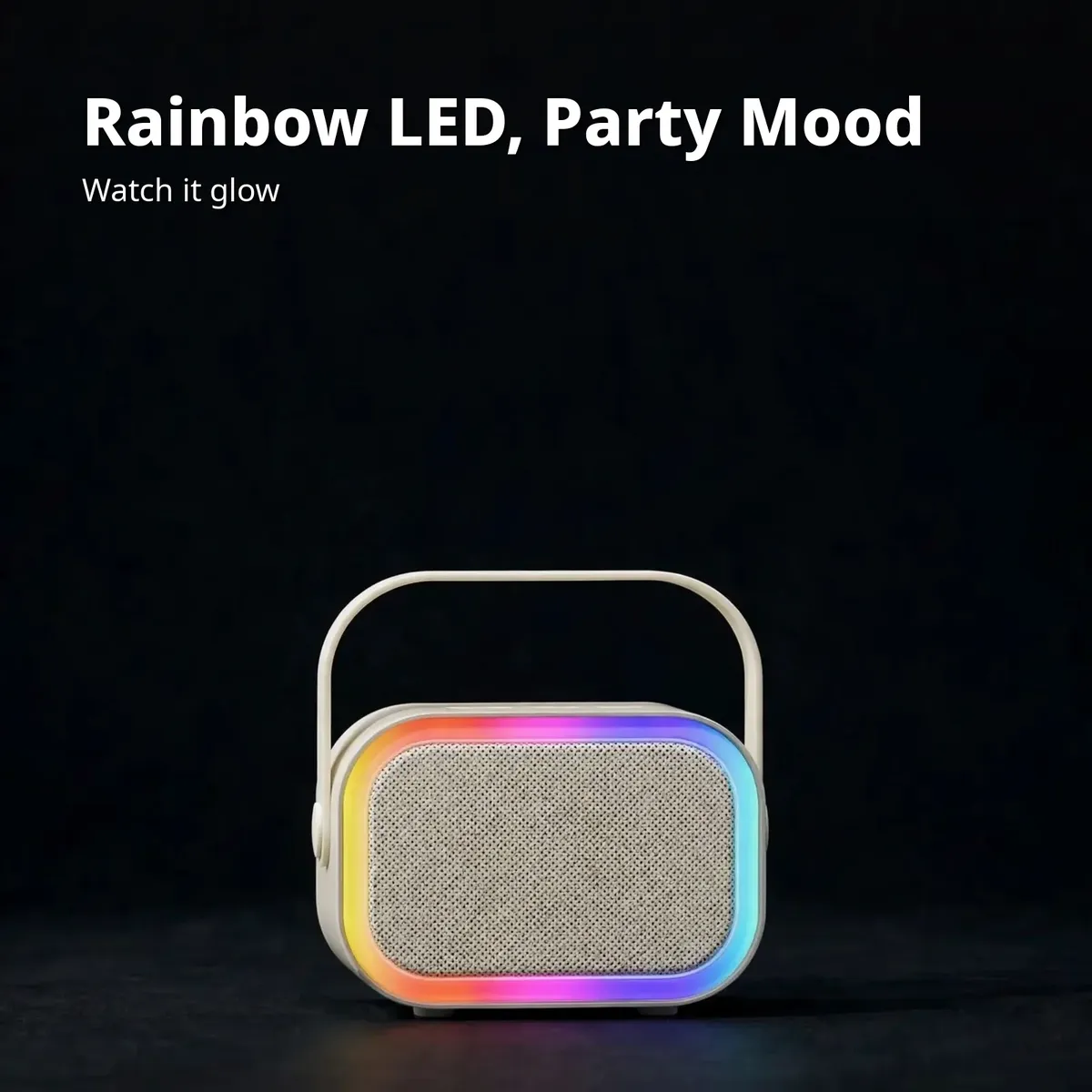 Philips TAS2808 rainbow LED light ring glowing in party mood