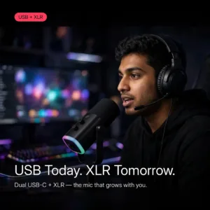 Fifine Ampligame AM8 RGB USB/XLR Dynamic Microphone