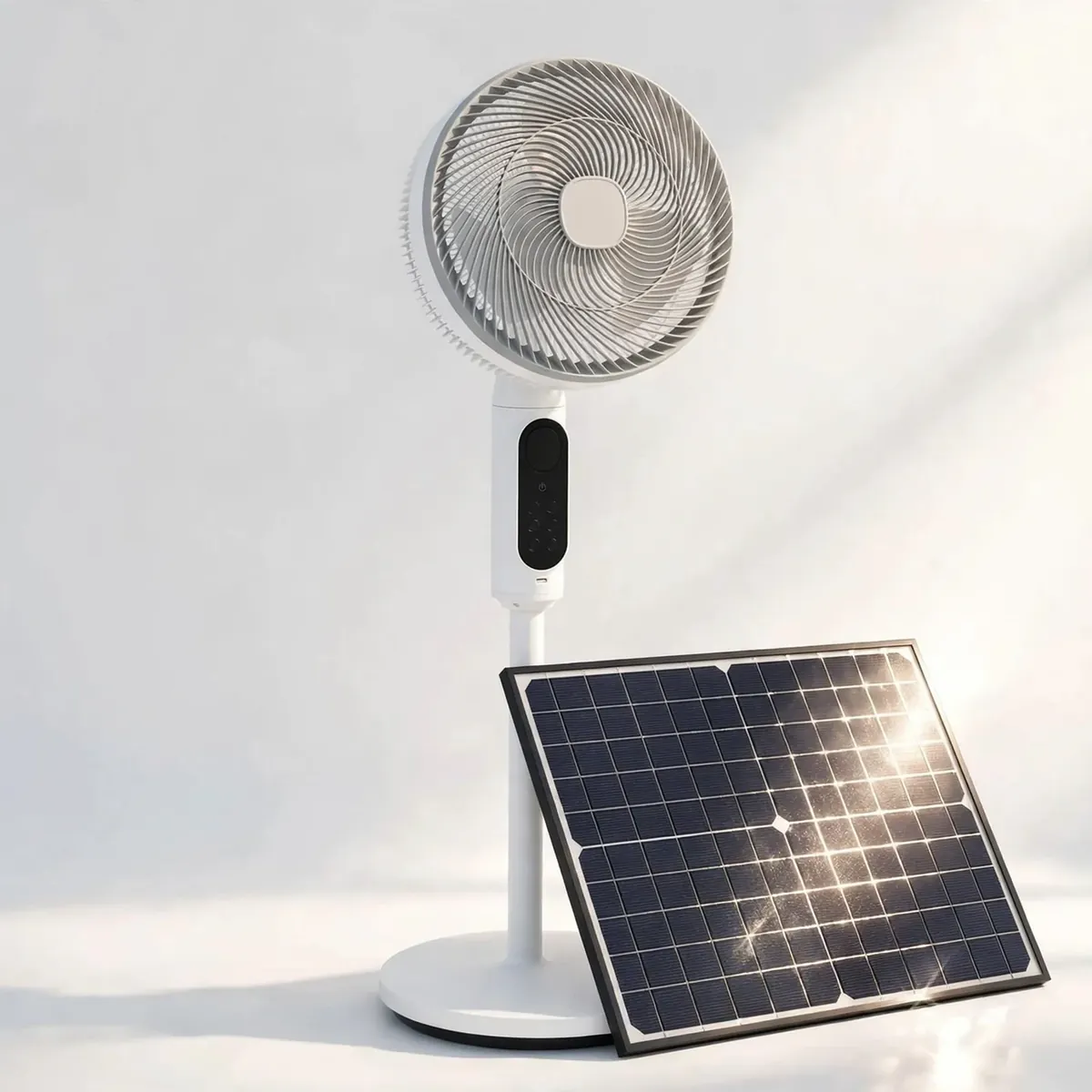 GearUP solar stand fan included solar panel detail