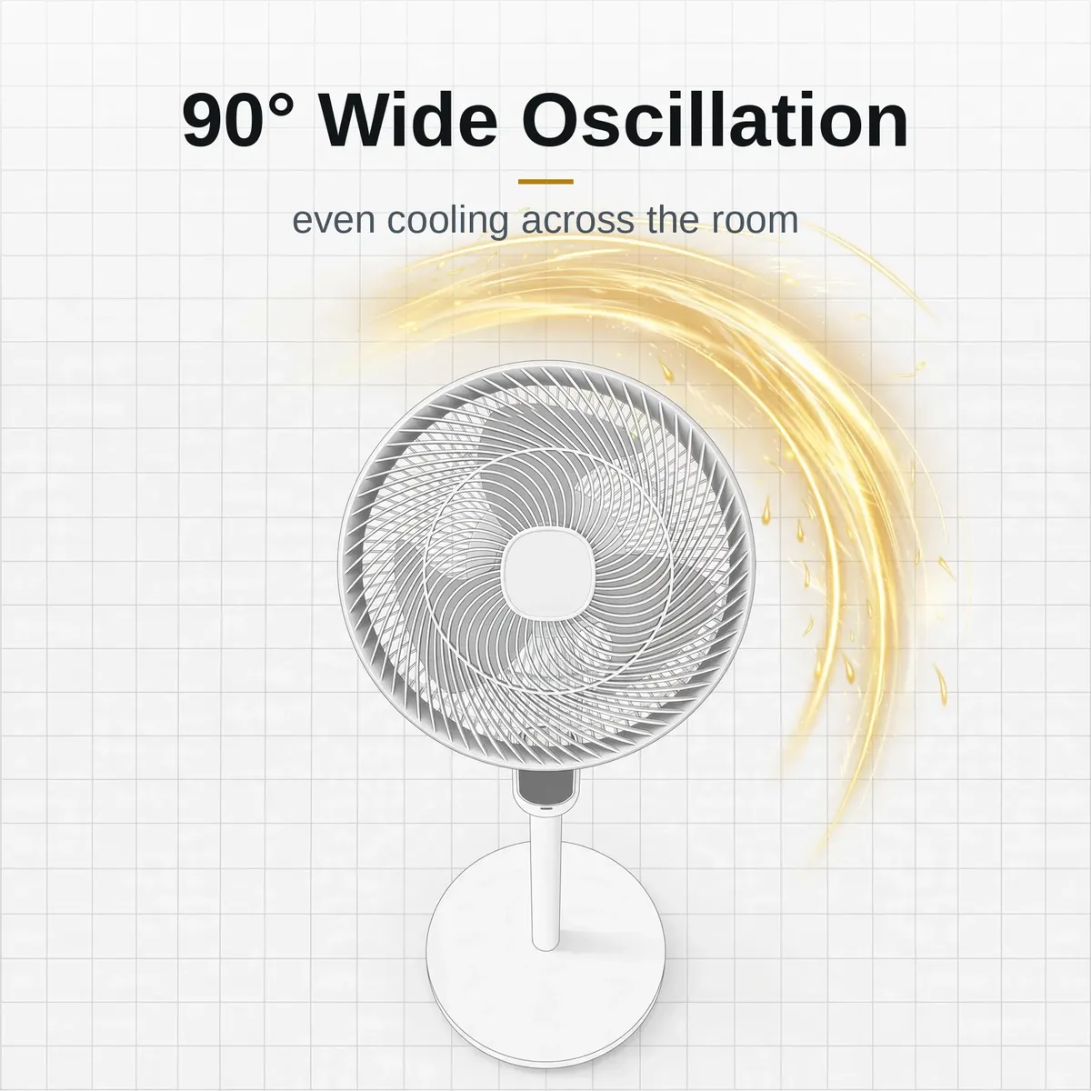 GearUP solar fan 90 degree oscillation