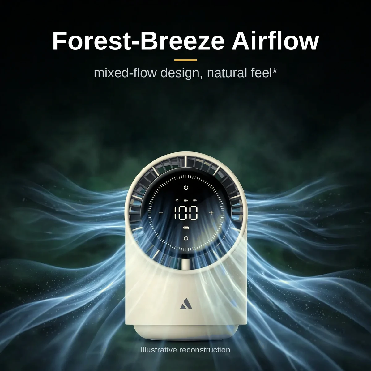 Aecooly TB01 gentle airflow illustration for natural breeze