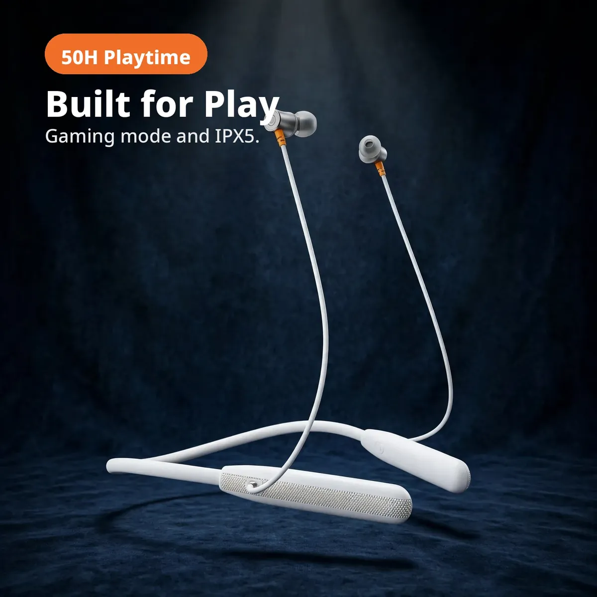 Noise Airwave Blue promo hero — Built for Play. Gaming mode and IPX5. 50H Playtime.