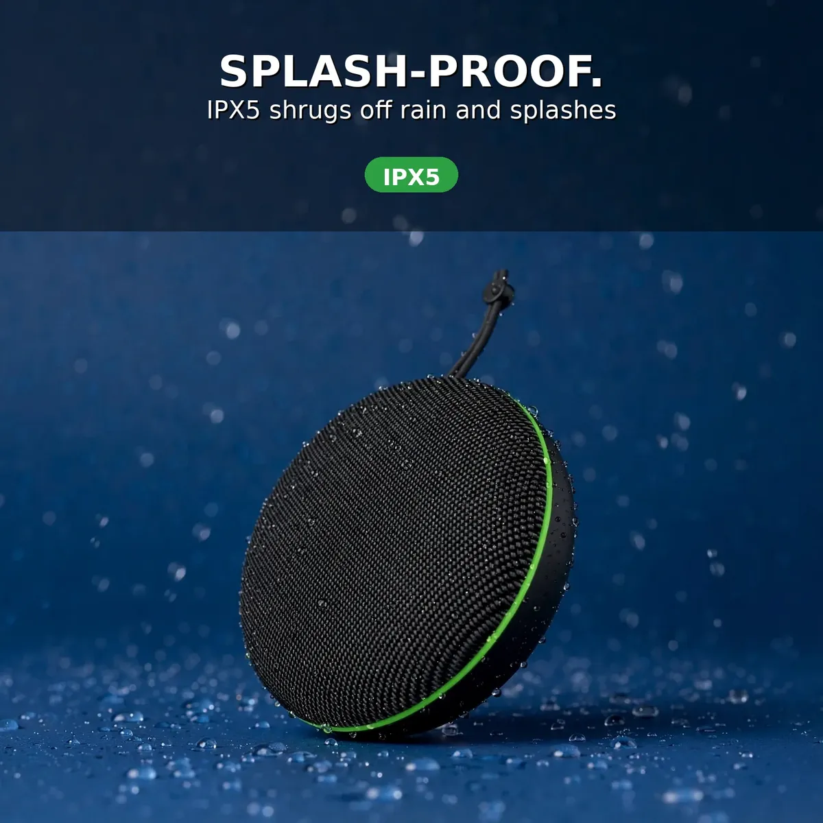 HiFuture Altus IPX5 splash-proof card showing water droplets on the speaker