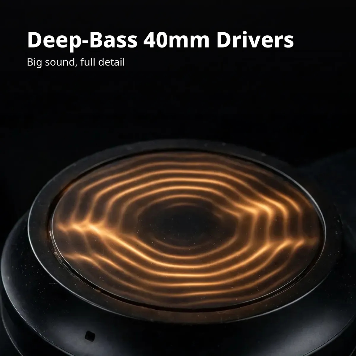 Awei AT5 bass card showing the driver-side close-up with Deep-Bass 40mm Drivers headline