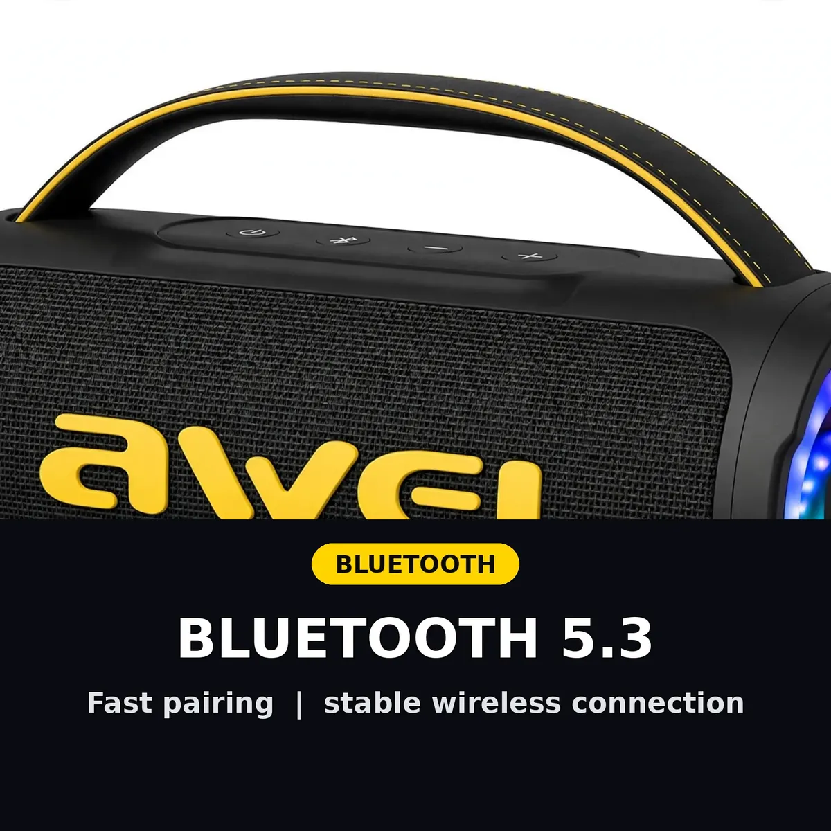 Awei KA16 Bluetooth card showing Bluetooth 5.3 with fast pairing and stable wireless connection