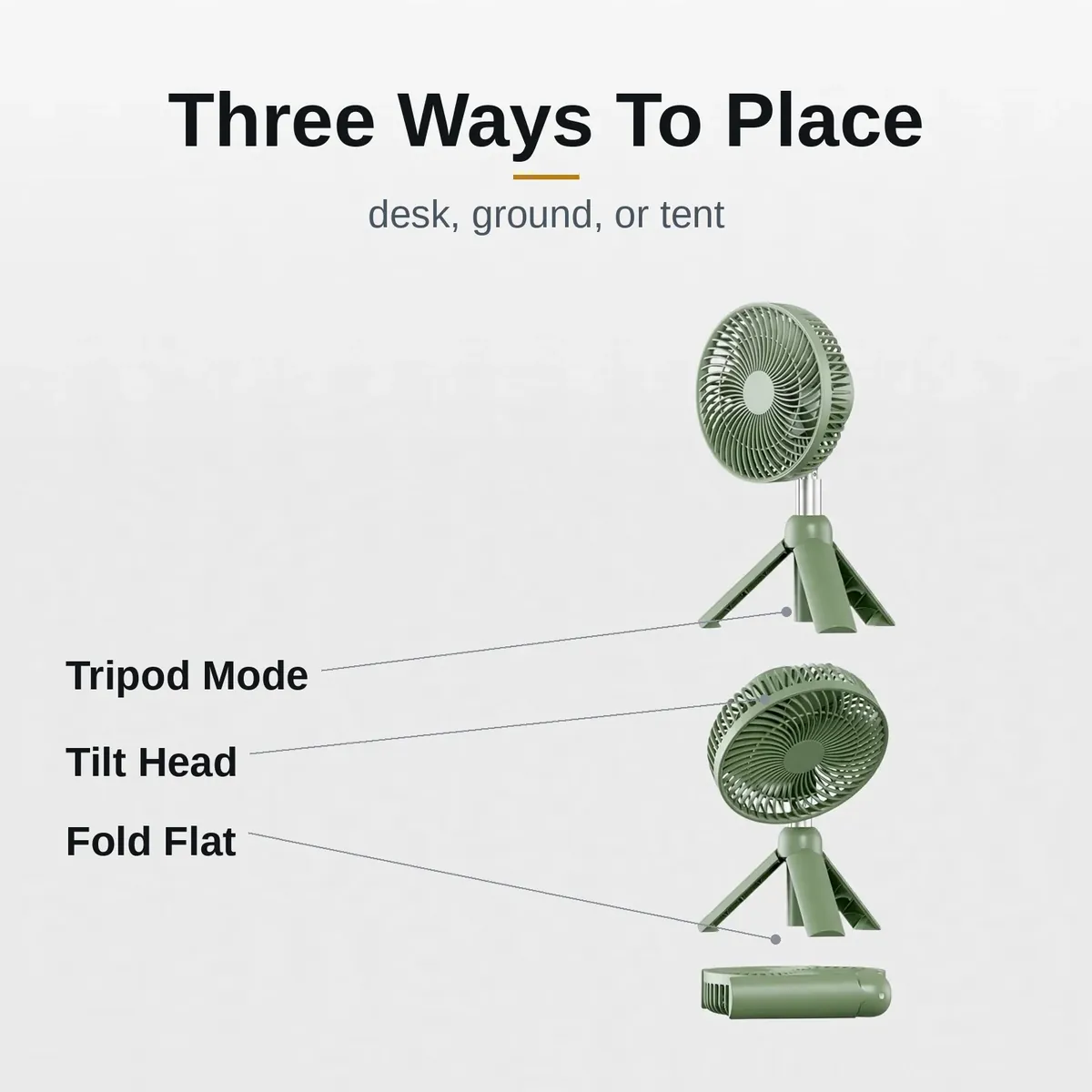 AZEADA PD-F27 three placement modes: tripod, tilt head, fold flat